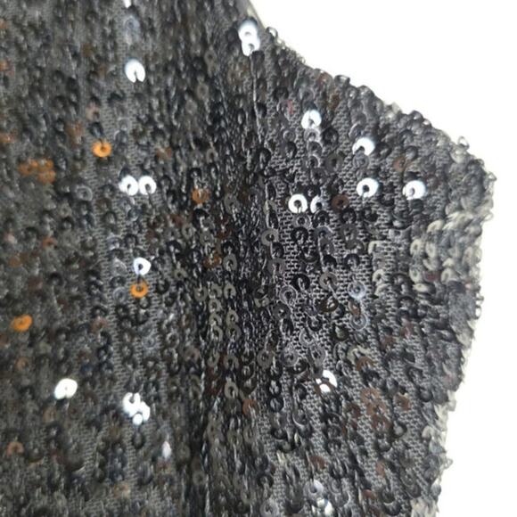 Draper James Sz6 Black V neck Sequin below Knee Double layers dress. Sparkling - Picture 10 of 13